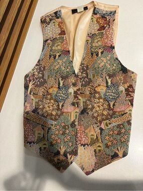 Vintage Floral Tapestry Vest - Multicolor
